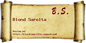 Blond Sarolta névjegykártya